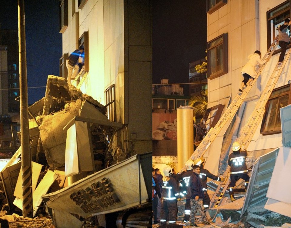 2 người chết, 200 bị thương sau vụ động đất rung chuyển Đài Loan