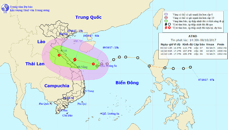 Áp thấp khả năng thành bão, đổ bộ vào Hà Tĩnh - Quảng Bình