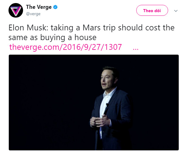 Bài diễn thuyết điên rồ của Elon Musk: 100.000 USD cho cái giá công dân sao Hỏa