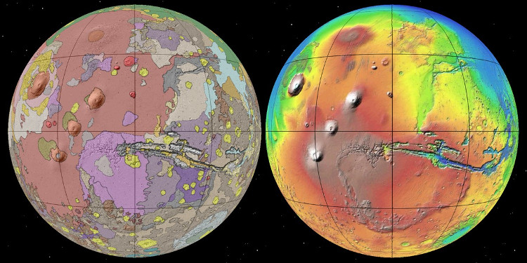 Bản đồ sao Hỏa mới nhất