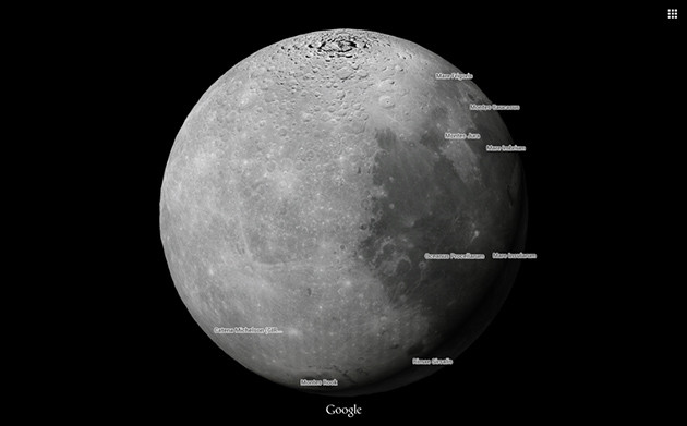 Cách xem Mặt trăng, sao Hỏa bằng Google Maps