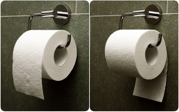 Đặt giấy vệ sinh theo chiều nào là đúng?