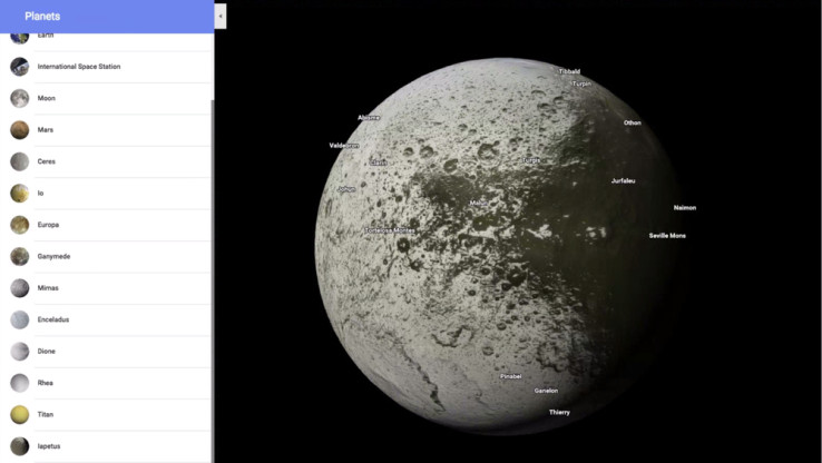 Google Maps bổ sung bản đồ Mặt trăng và nhiều hành tinh khác