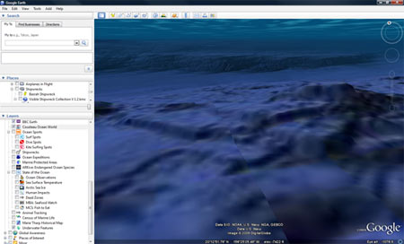 Hình ảnh đại dương kỳ thú trên Google Earth