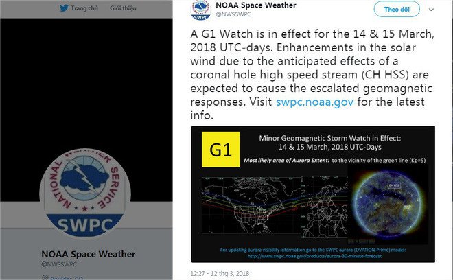Hôm nay 14/3, bão Mặt trời sẽ đến Trái đất và đây là cảnh báo của NOAA