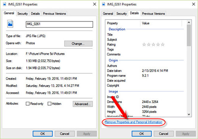 Hướng dẫn cách loại bỏ thông tin cá nhân khỏi bức ảnh trong Windows 10