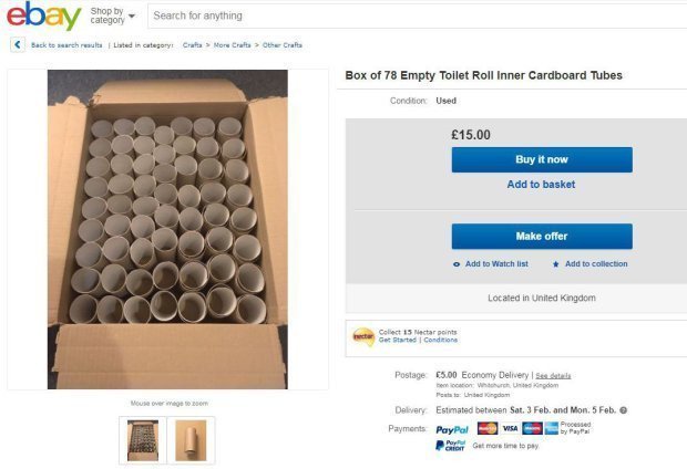 Lõi giấy vệ sinh đang là hàng hot trên eBay nhưng người ta mua làm gì?