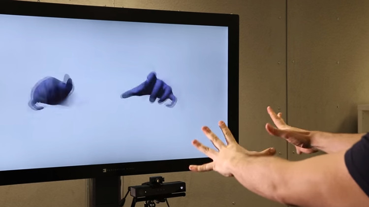 Microsoft trình diễn công nghệ tương tác với vật thể ảo trên màn hình qua cử chỉ bàn tay
