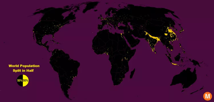 Một nửa dân số thế giới đang sống trên 1% diện tích Trái Đất