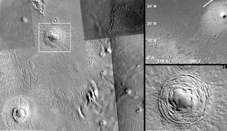 Phát hiện cấu trúc trôn ốc lồi quái lạ trên sao Hỏa