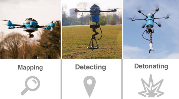 Ra mắt drone chuyên dò tìm bom mìn