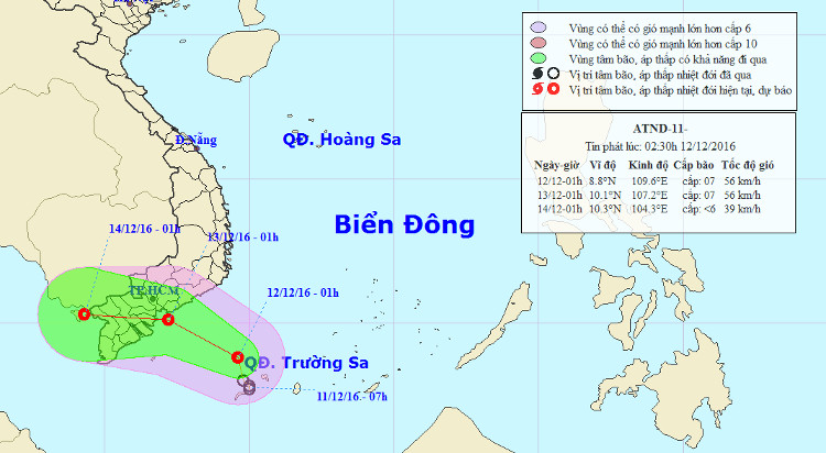Sài Gòn ứng phó áp thấp nhiệt đới hướng vào Nam Bộ