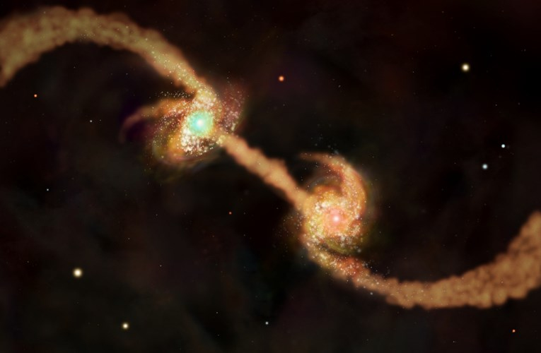 Sửng sốt lỗ đen hàng khủng trong hai thiên hà nhỏ