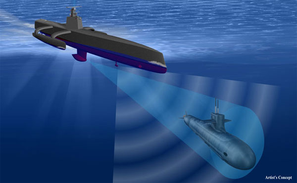 Tàu không người lái theo dõi tàu ngầm