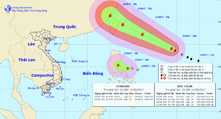 Thông tin mới nhất về cơn bão Talim và áp thấp nhiệt đới trên biển Đông