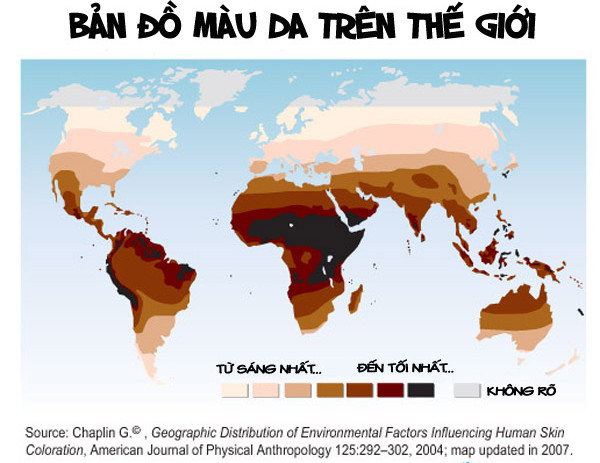 Vì sao màu da của chúng ta khác nhau?