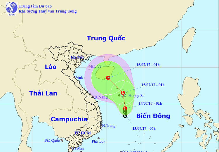 Xuất hiện vùng áp thấp trên Biển Đông