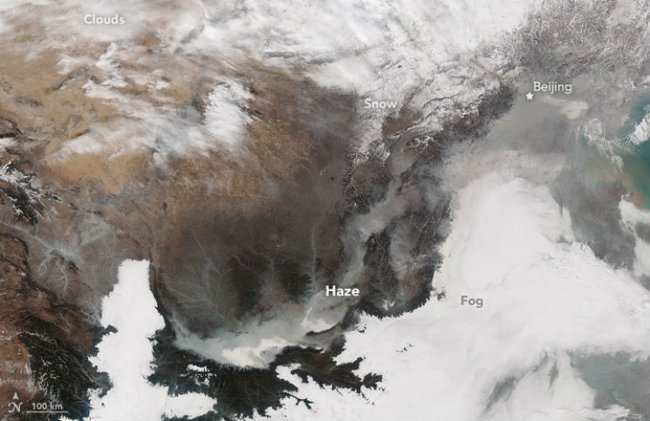 Ảnh vệ tinh hé lộ thảm họa ô nhiễm không khí Trung Quốc