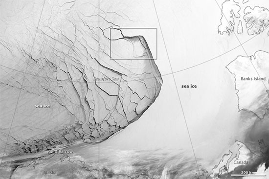 Băng khổng lồ tan vỡ dài 1.000km tại biển Beaufort