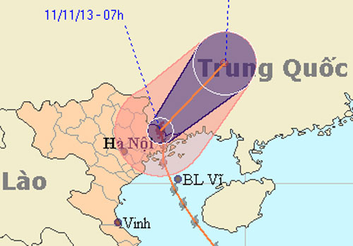 Bão Haiyan suy yếu dần và đi sang Trung Quốc