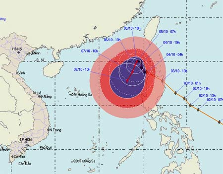 Bão Parma diễn biến phức tạp