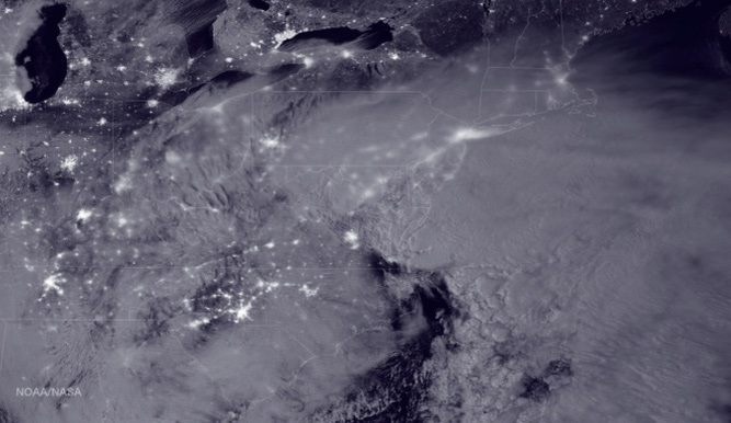 Bão tuyết lịch sử ở bờ Đông nước Mỹ qua ảnh vệ tinh