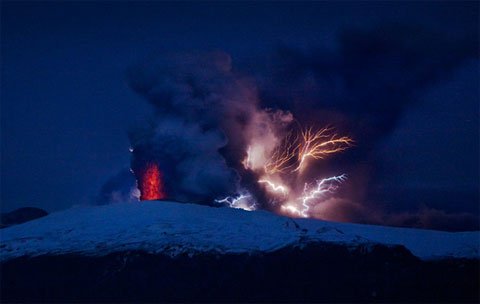 Cảnh tượng chưa từng thấy về núi lửa tại Iceland