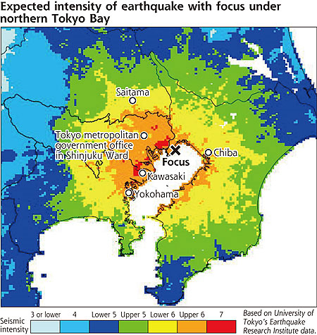 Có thể sẽ xảy ra động đất mạnh ở Bắc Vịnh Tokyo