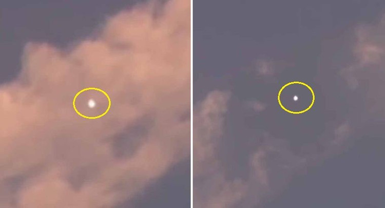 Đốm sáng UFO làm tan đám mây xung quanh khi bay qua