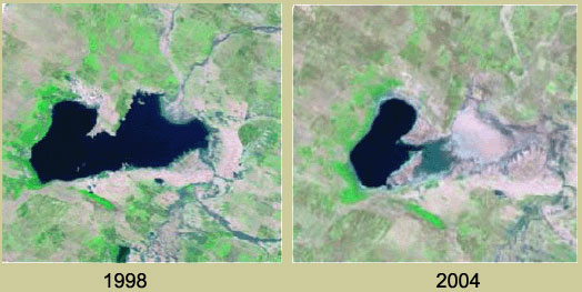 Hồ nước ngọt sa mạc Trung Quốc dần biến mất