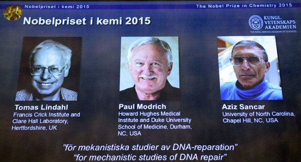 Khám phá hữu ích về ADN thắng giải Nobel Hóa học 2015