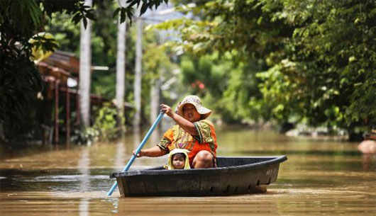 Lũ lụt hoành hành ở Thái Lan, 23 người thiệt mạng