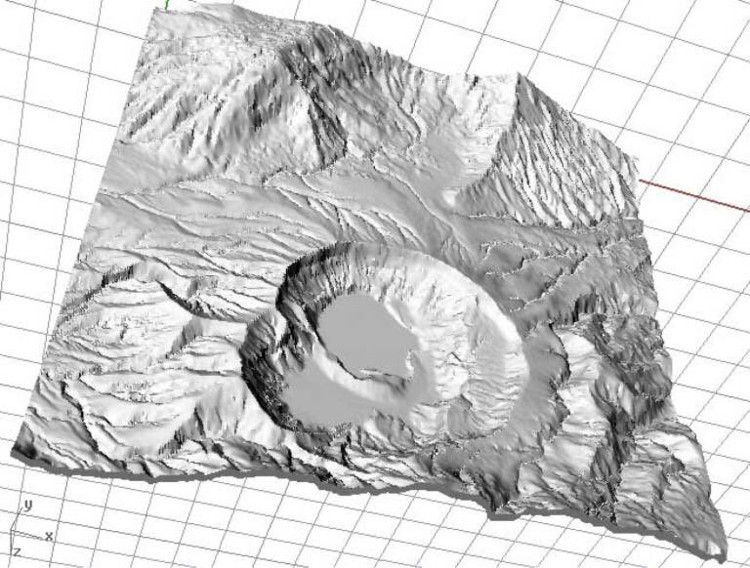 Mô hình 3D cho thấy sự nguy hiểm của núi lửa