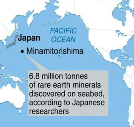Nhật Bản được phép khai thác đất hiếm hiếm ở Thái Bình Dương
