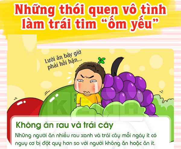 Những thói quen vô tình làm trái tim ốm yếu