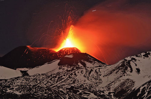 Núi lửa lớn nhất châu Âu phun trào dữ dội