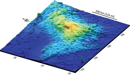 Núi lửa lớn nhất thế giới nằm dưới Thái Bình Dương