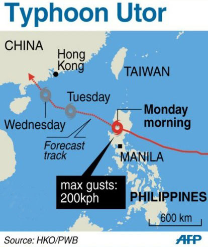 Siêu bão Utor đổ bộ Philippines, 1 người chết, 23 người mất tích