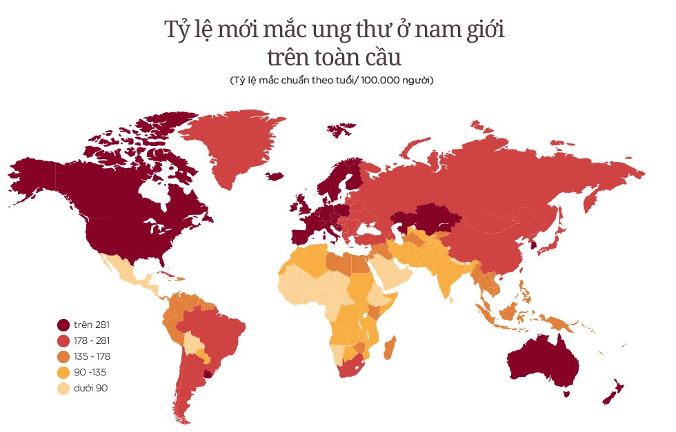 Tỷ lệ đàn ông Việt Nam chết vì ung thư thuộc loại cao nhất thế giới