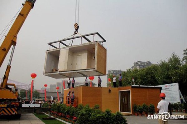 Xây biệt thự hai tầng trong ba tiếng ở Trung Quốc