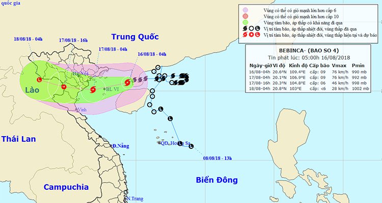 Bão số 4 tăng lên cấp 11, tiến vào vịnh Bắc Bộ