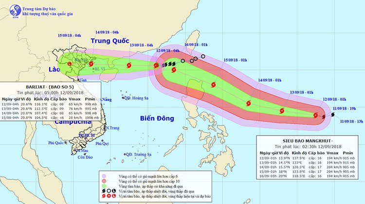 Bão số 5 mạnh lên, nín thở chờ siêu bão Mangkhut