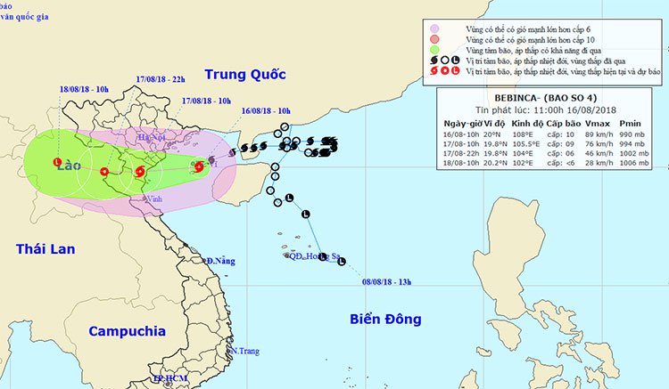 Đêm nay bão vào các tỉnh từ Thái Bình đến Thanh Hóa