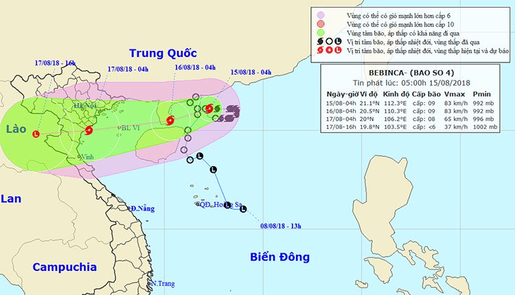 Đường đi “kỳ dị” của bão số 4