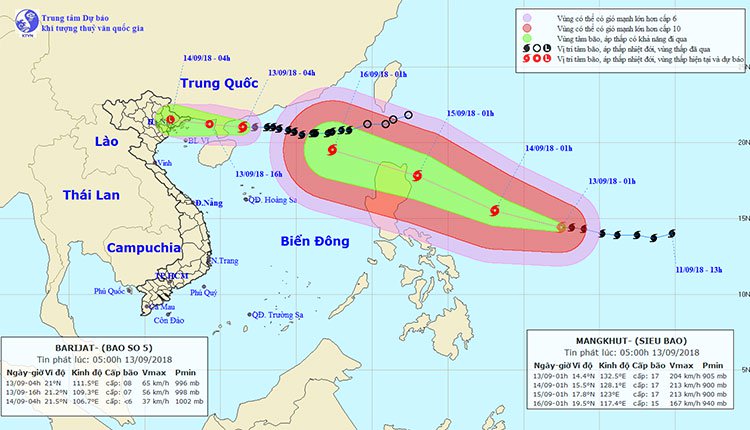 Siêu bão Mangkhut giật trên cấp 17, tăng tốc tiến vào biển Đông