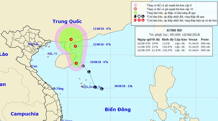 Xuất hiện áp thấp nhiệt đới trên biển Đông, mưa giông trên cả nước