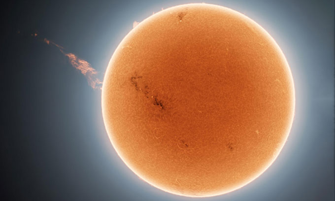 Ảnh chụp luồng plasma dài 1,6 triệu km phóng ra từ Mặt trời