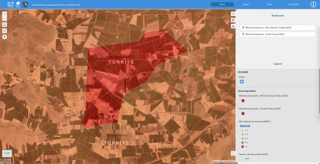 Ảnh vệ tinh tiết lộ tâm chấn động đất tại Thổ Nhĩ Kỳ