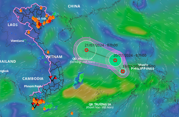 Áp thấp nhiệt đới hình thành trên Biển Đông, tiến sát quần đảo Hoàng Sa