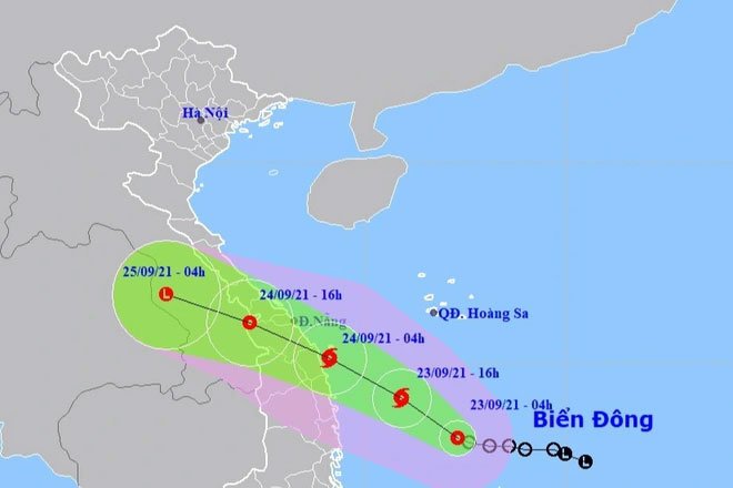 Áp thấp nhiệt đới khả năng mạnh thành bão đang hướng vào Đà Nẵng - Phú Yên